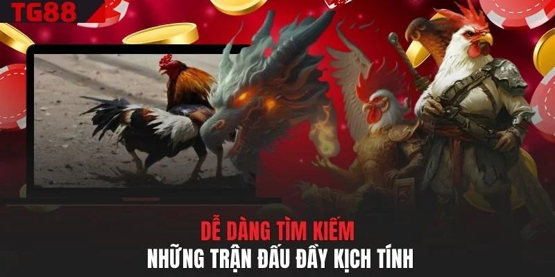 Dễ dàng tìm kiếm những trận đấu đầy kịch tính